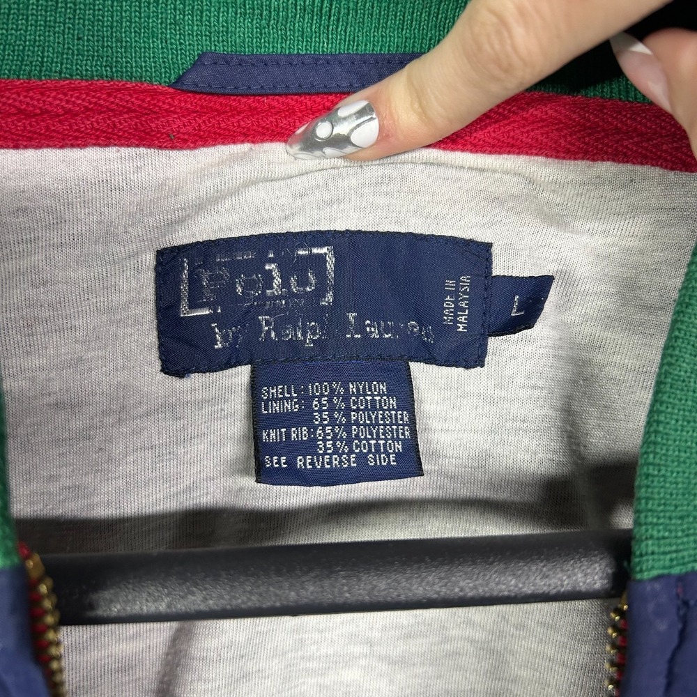 Polo by Ralph Lauren Windbreaker Jacket Men's Navy Blue Full Zip Outdoor - Large - Picture 9 of 14
